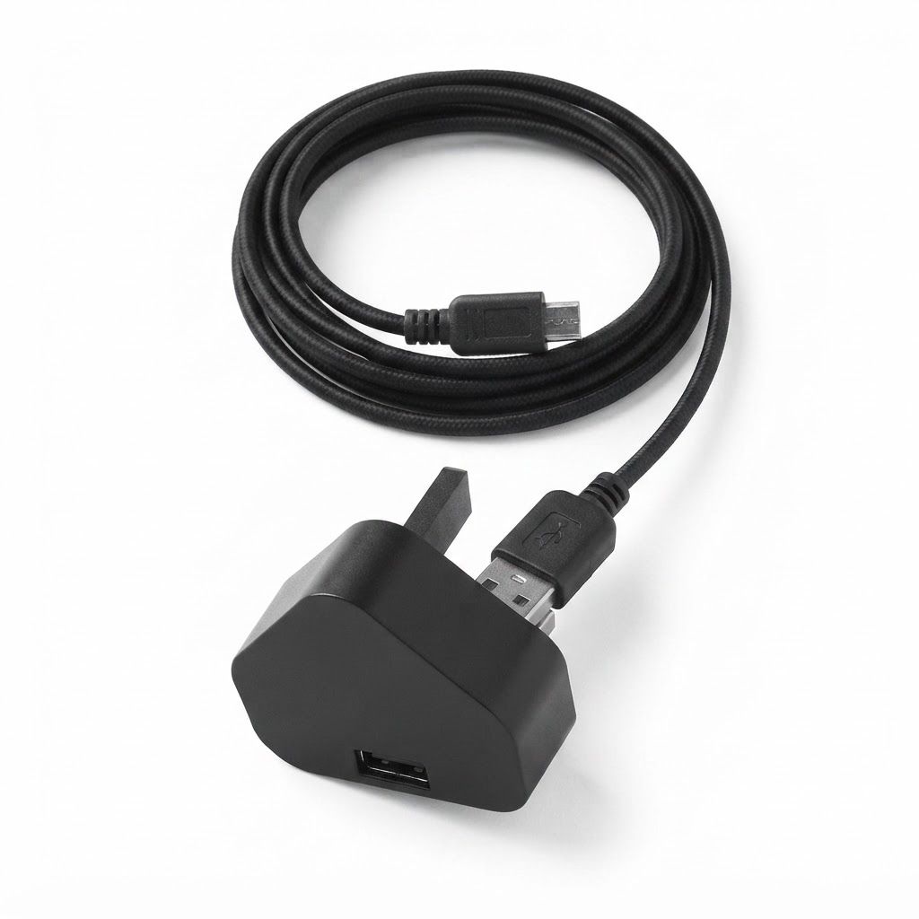 AI Design for create image which show the wire is in the port of the plug