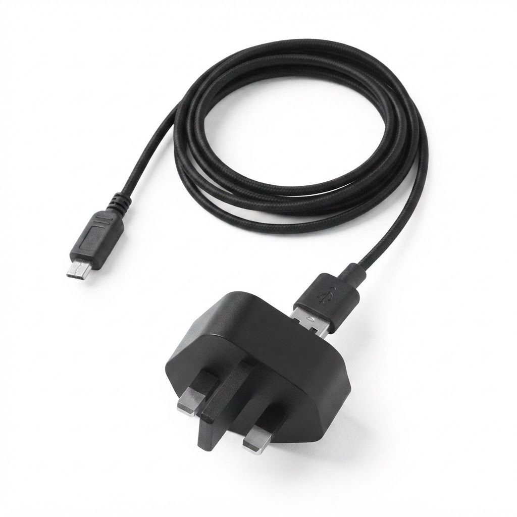 AI Design for create image which show the wire is in the port of the plug