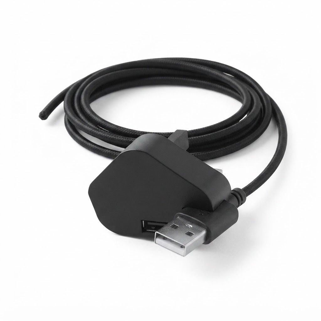 AI Design for aise image banao jis mai show ho cable plug ky port mai insert ho rhe hy