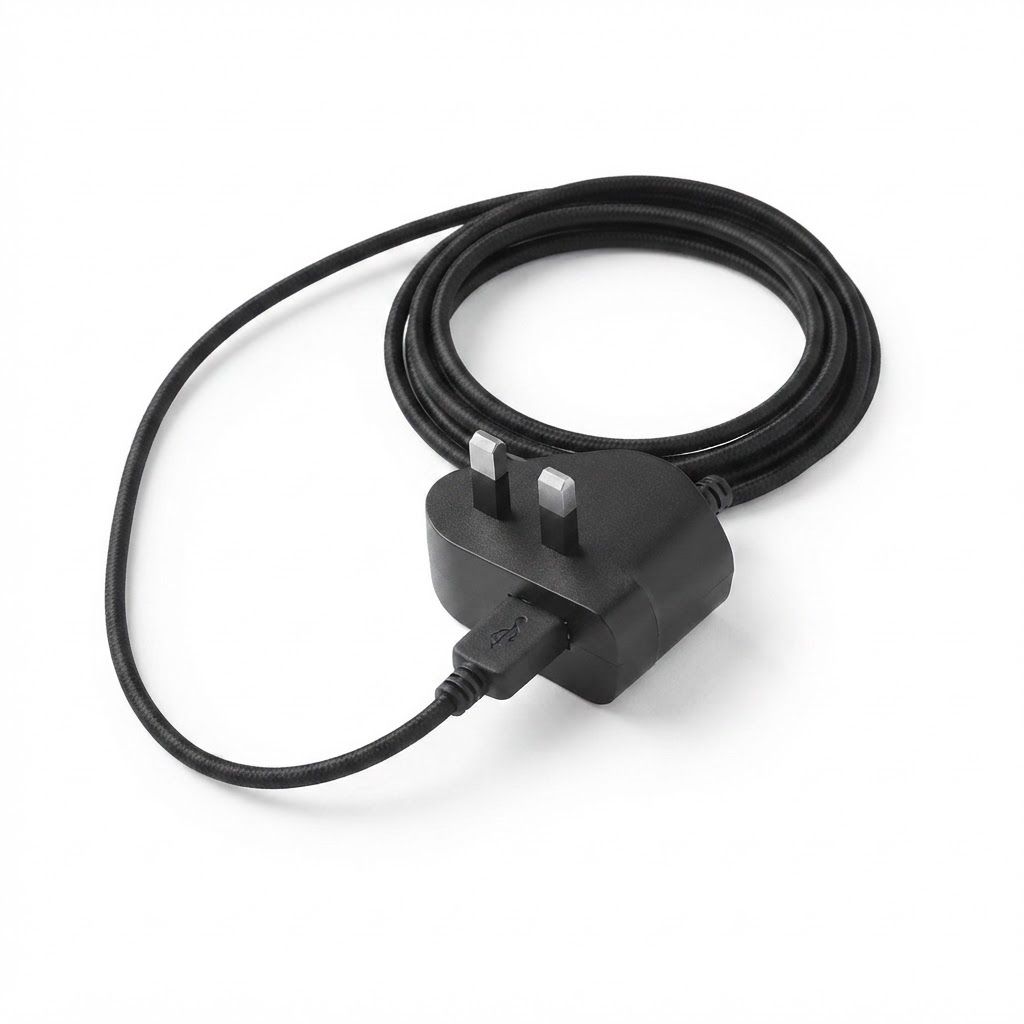 AI Design for create image which show the wire is in the port of the plug cable ko she sy port mai insert kro
