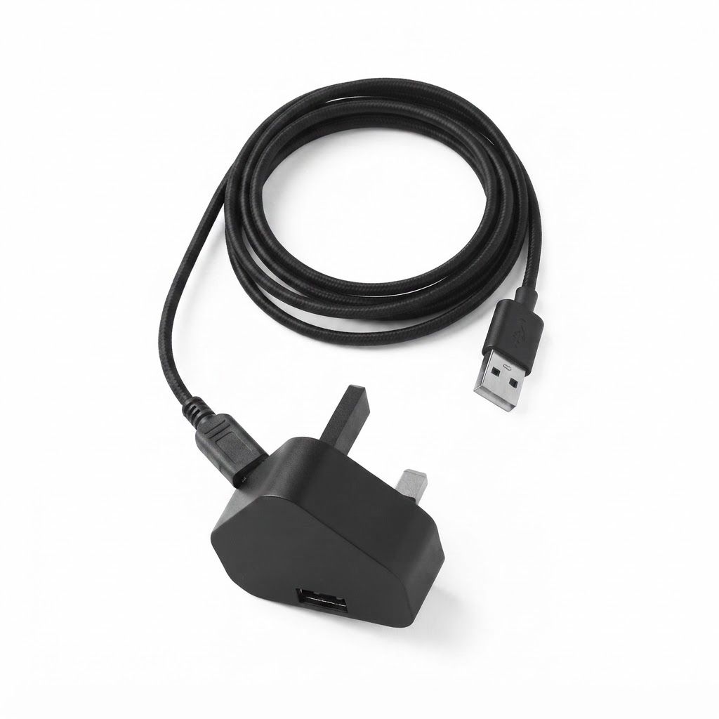 AI Design for create image which show the wire is in the port of the plug