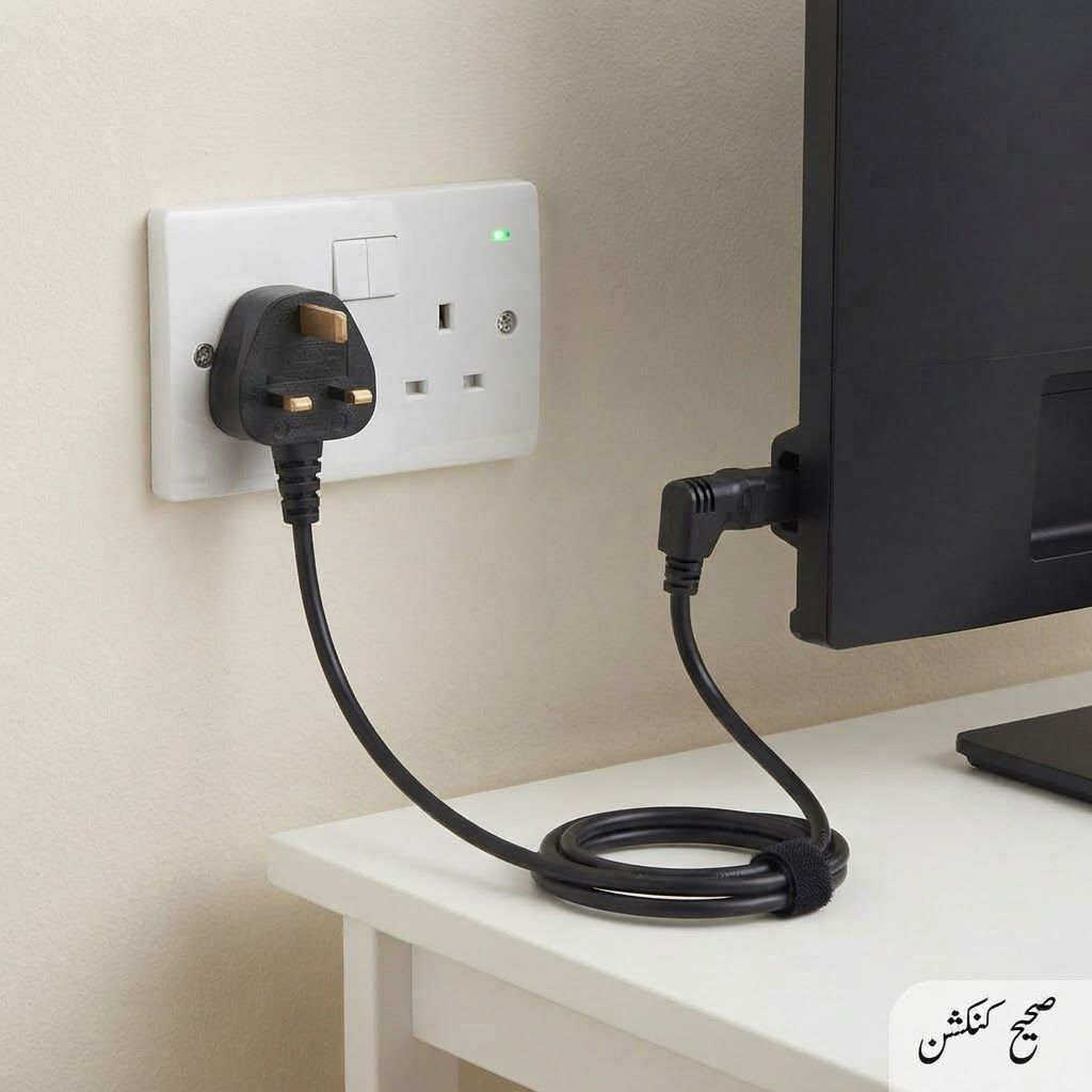AI Design for create image which show uses of the cable
cable ky switch ko sahe sy socket mai insert krain