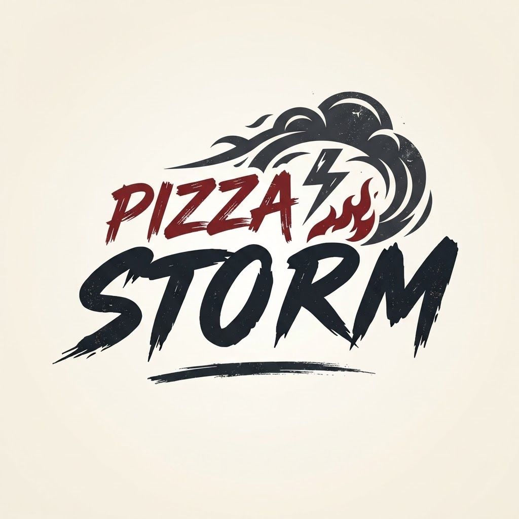 AI Design for make a logo my brand name is
"pizza storm" noww creat a logo