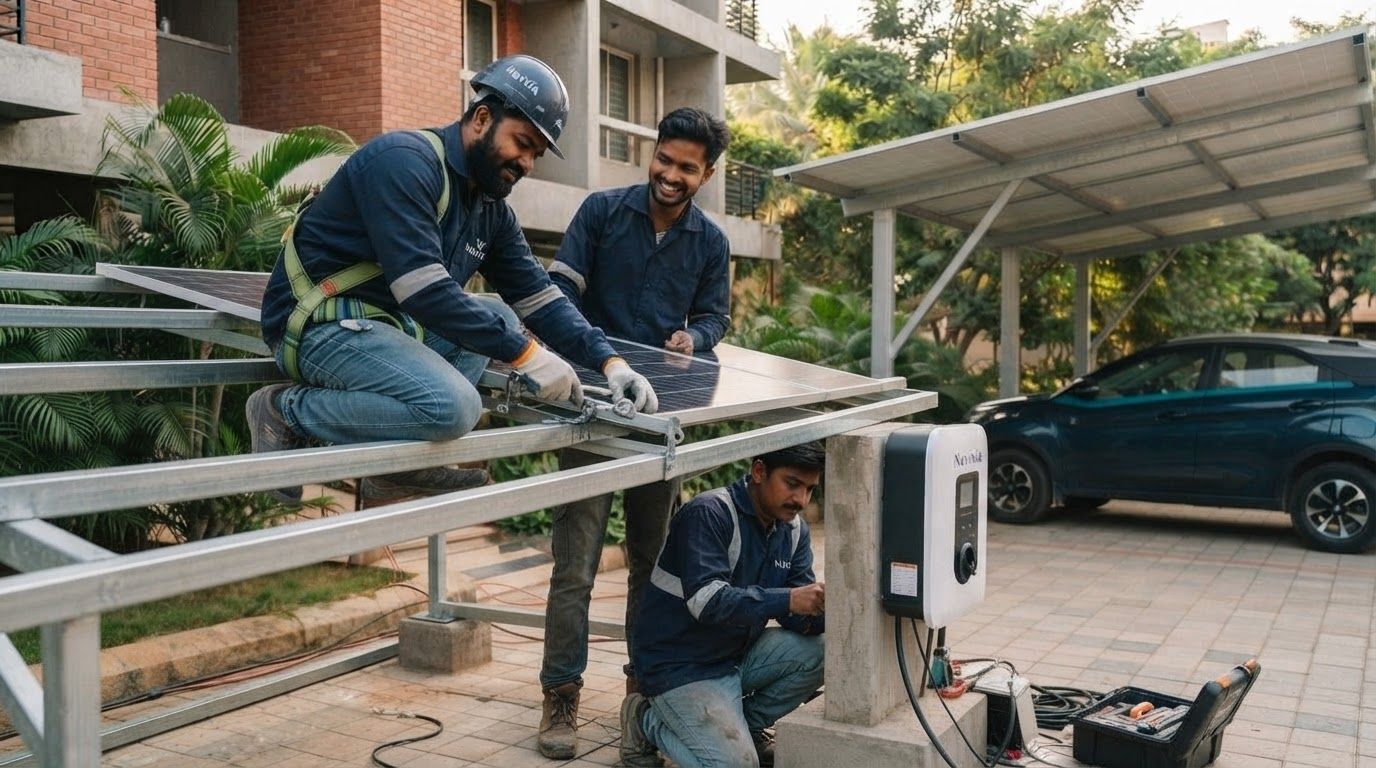 AI Design for Need only few people, no girls/women's, people should look real personality and local Indian small city man. Do not feature NAVIXIA everywhere as it should only be part of the engineers uniform only.
