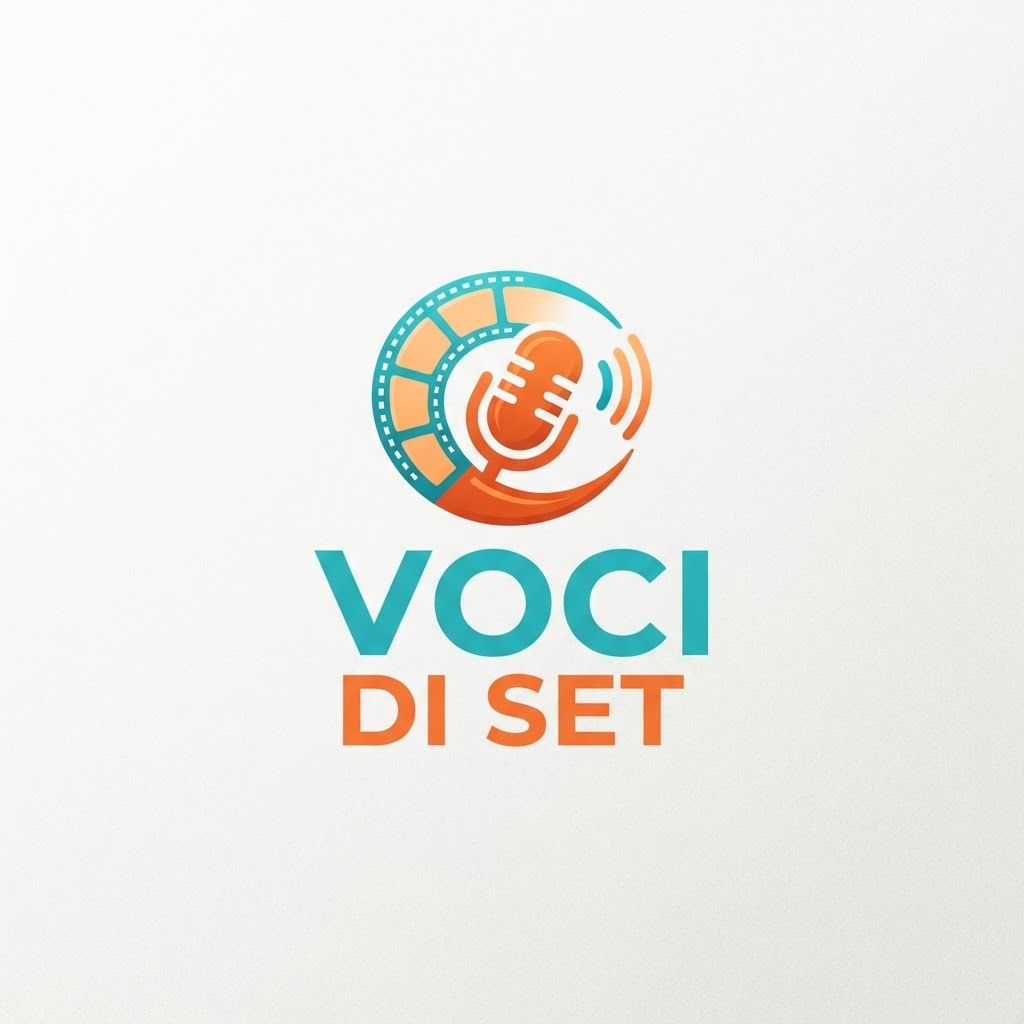 AI Design for Logo con colori arancione, chiaro e verde acqua con la scritta voci di set