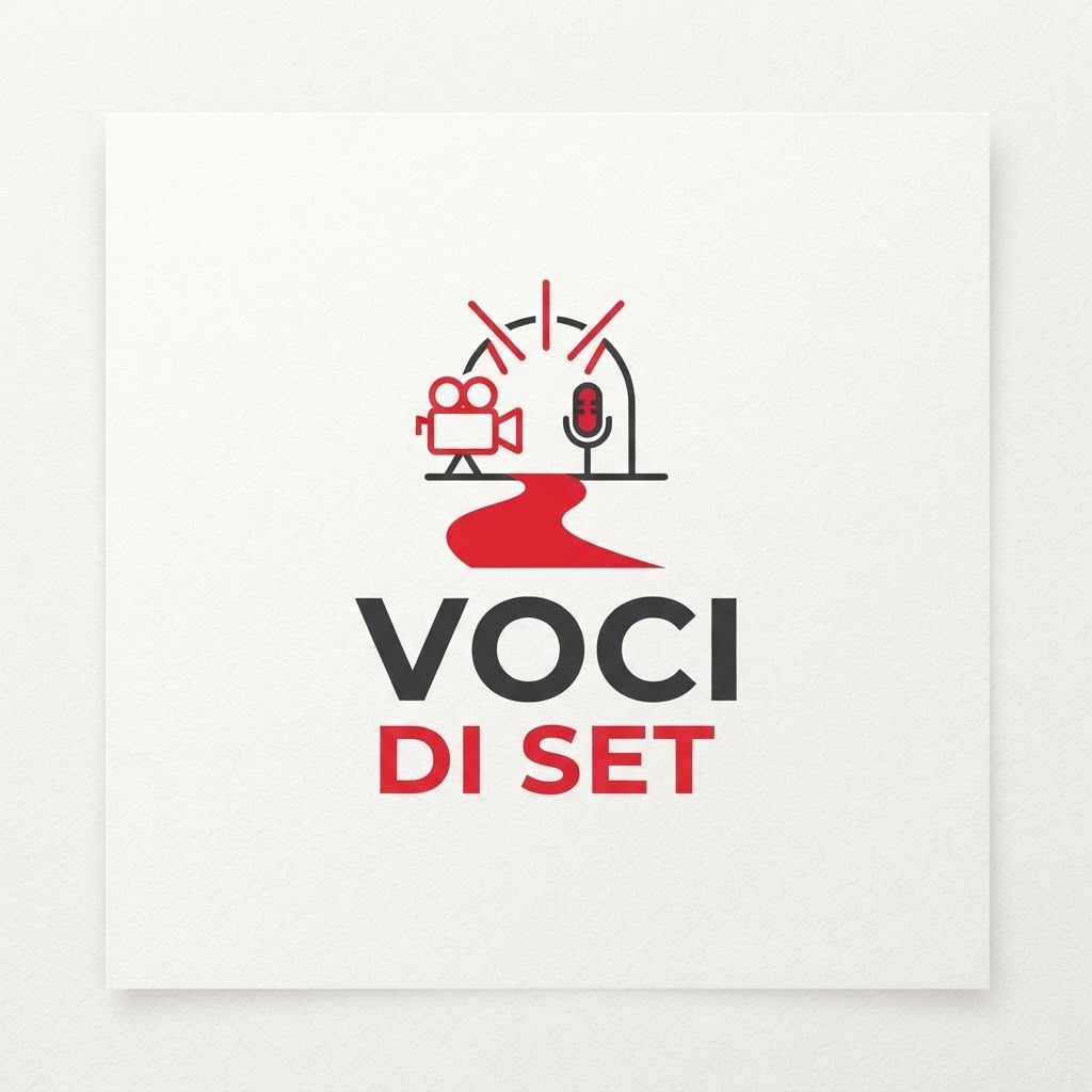 AI Design for Genera logo con red carpet e scritta voci di set. Stile semplice quasi stilizzato