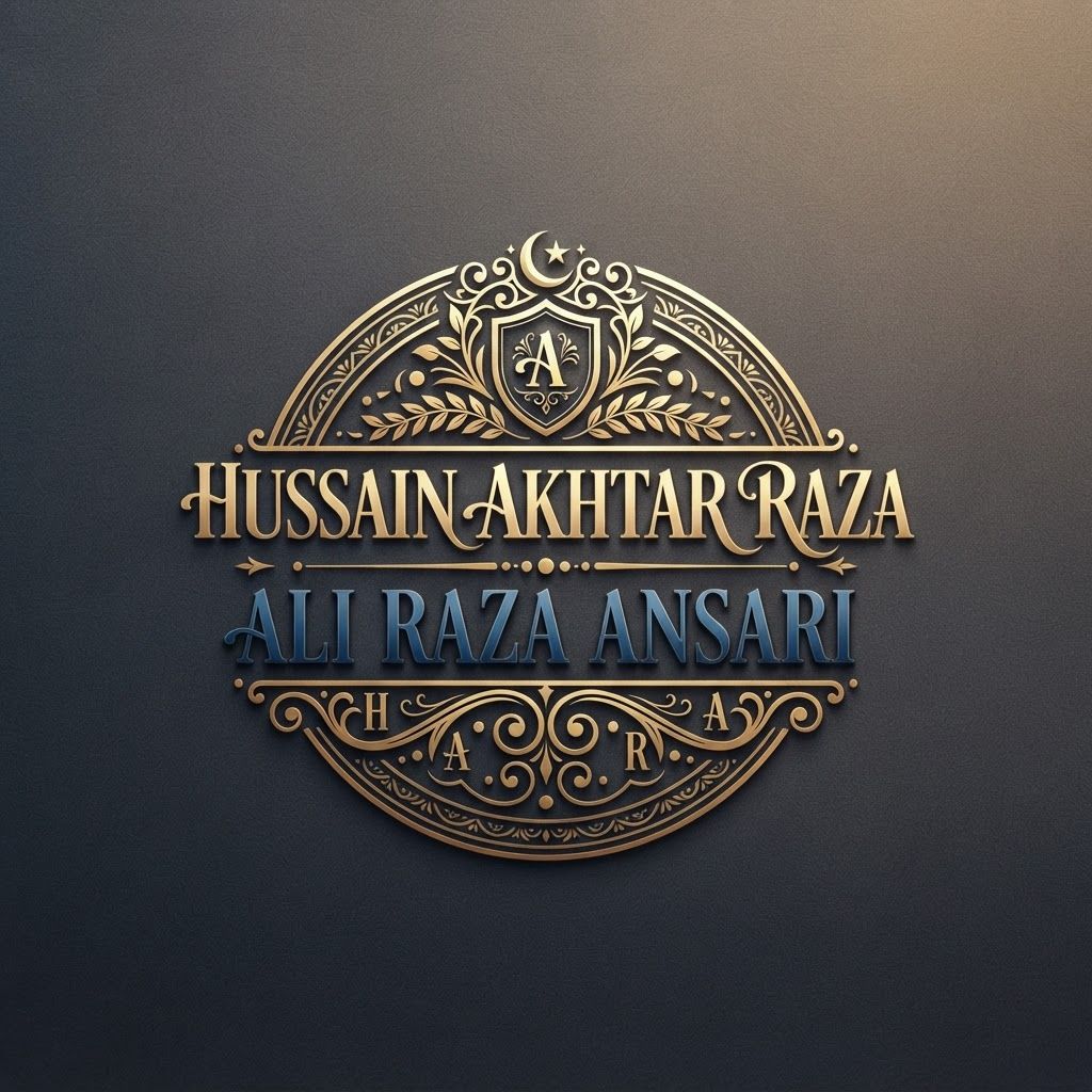 AI Design for PLEASE MAKE A NAMES LOG ON THE NAME HUSSAIN AKHTAR RAZA AND ALI RAZA ANSARI