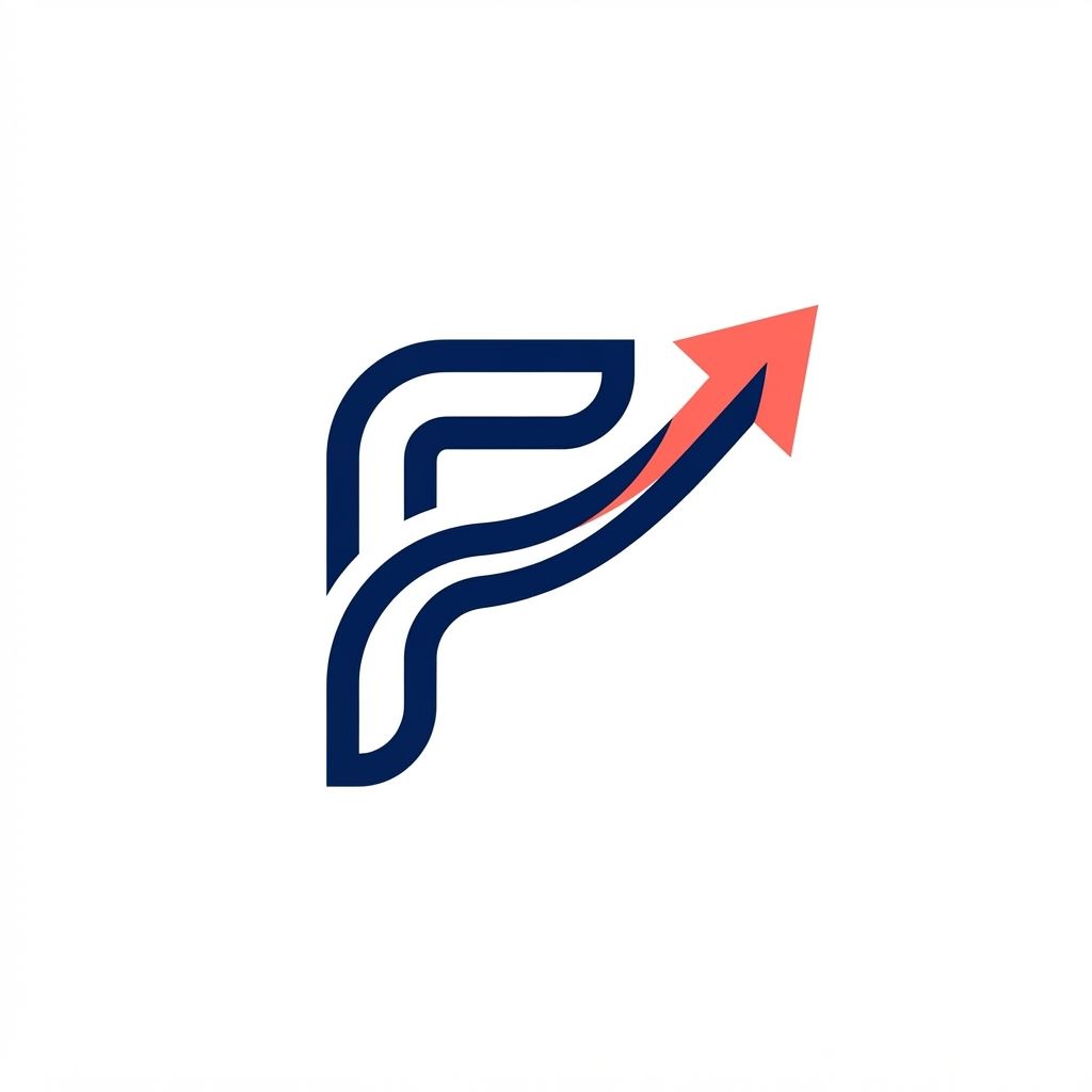 A modern abstract logo for 'FlexIStudy'. A fluid, continuous line forming a subtle letter 'F' that merges into an upward arrow, representing flexible learning and progress. Minimalist, bold and thick lines, sophisticated navy blue and vibrant coral color palette, flat vector design, white background, high-end tech aesthetic. --no shading
I want nothing written on the logo