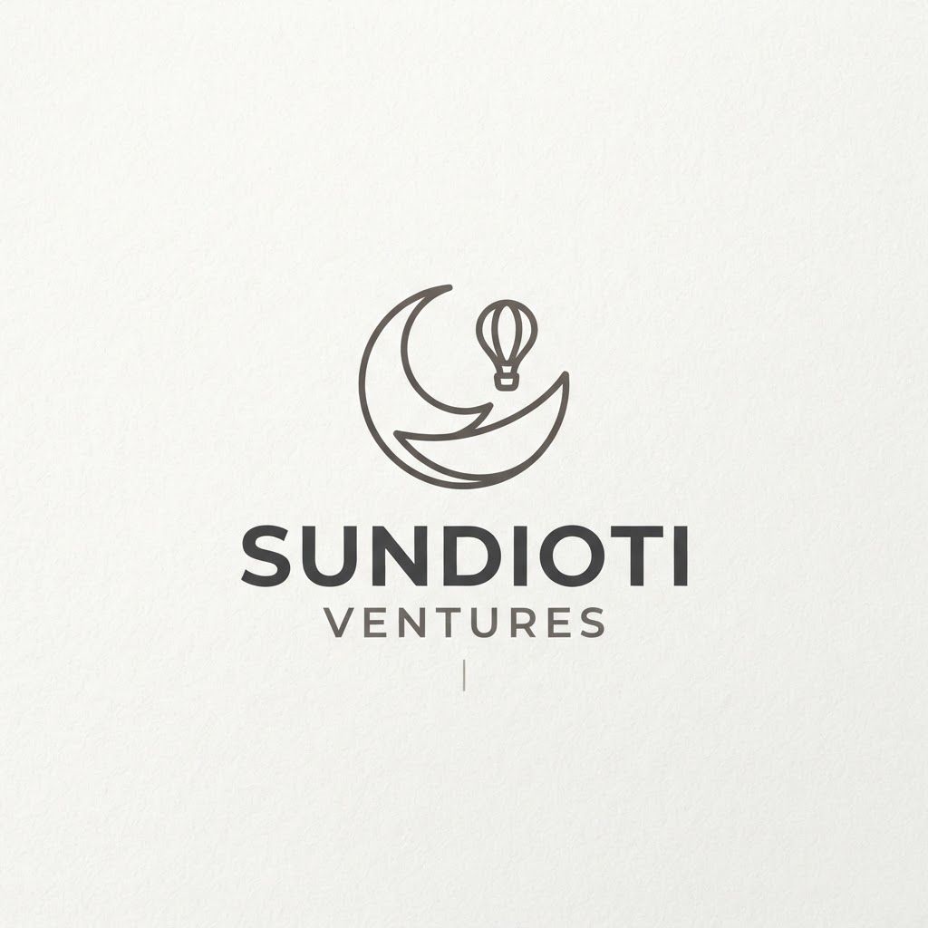 logo that represnt childhood experiences but is age neutral and gives comfort , imagination curiosity feeling but is minimal . the name is sundioti ventures but the logo should be very good minimal