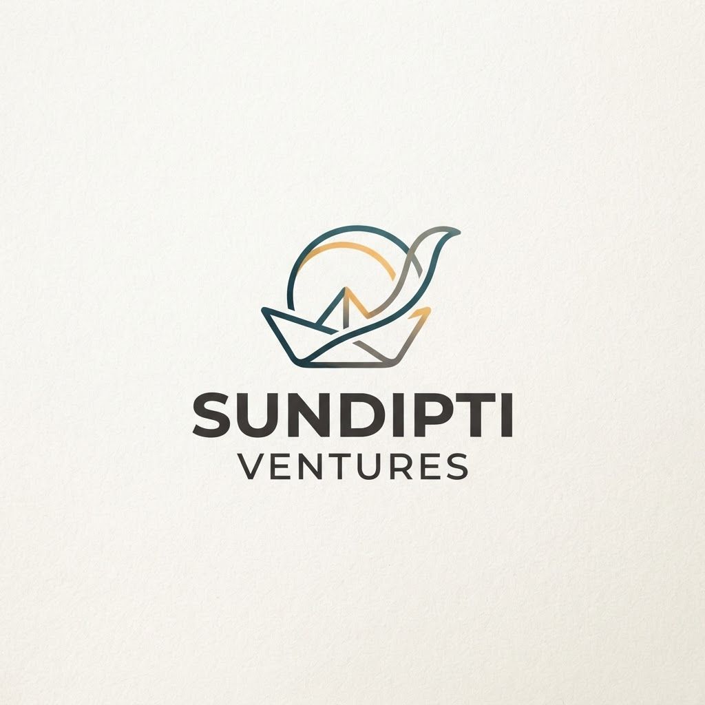 logo that represnt childhood experiences but is age neutral and gives comfort , imagination curiosity feeling but is minimal . the name is sundipti ventures but the logo should be very good minimal