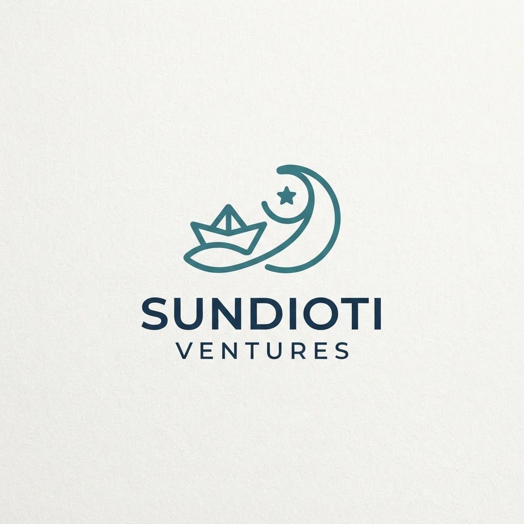 logo that represnt childhood experiences but is age neutral and gives comfort , imagination curiosity feeling but is minimal . the name is sundioti ventures but the logo should be very good minimal