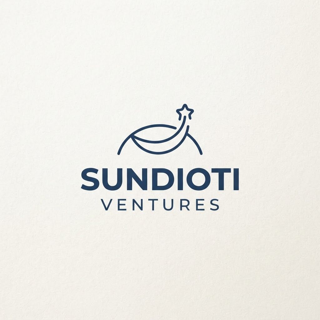 logo that represnt childhood experiences but is age neutral and gives comfort , imagination curiosity feeling but is minimal . the name is sundioti ventures but the logo should be very good minimal
