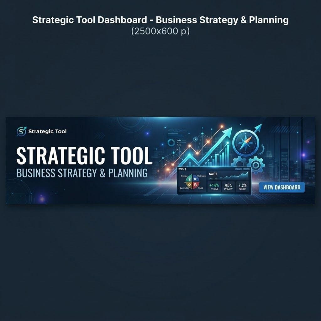 AI Design for strategic tool sub banner genarete 100% width and give height 240px