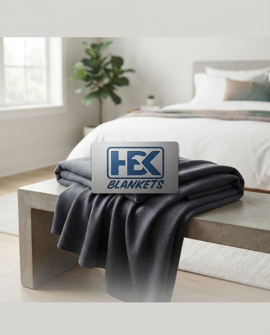 AI Design for Social campaign preview for brand. Portrait campaign visual that feels ready for client approval, clear focal image, cohesive art direction, clean space for copy to be added later, no generated text.
Incorporate the attached brand element reference image (Reference A: brand element "HBK Blankets Logo") into the composition where natural — preserve the depicted brand element's appearance.