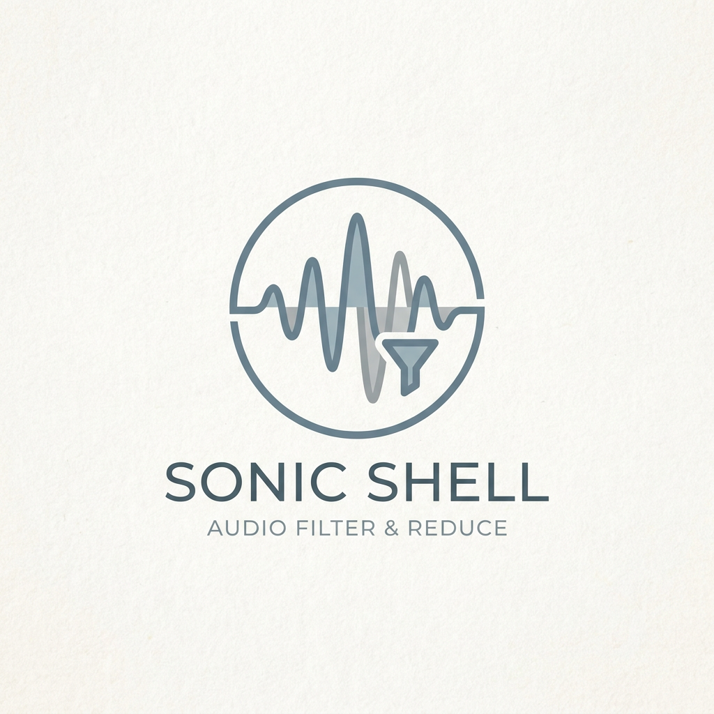 AI Design for okay the concept is good but not clear its filter sound and reduce make it more minimal and it has to be some content genrate a logo