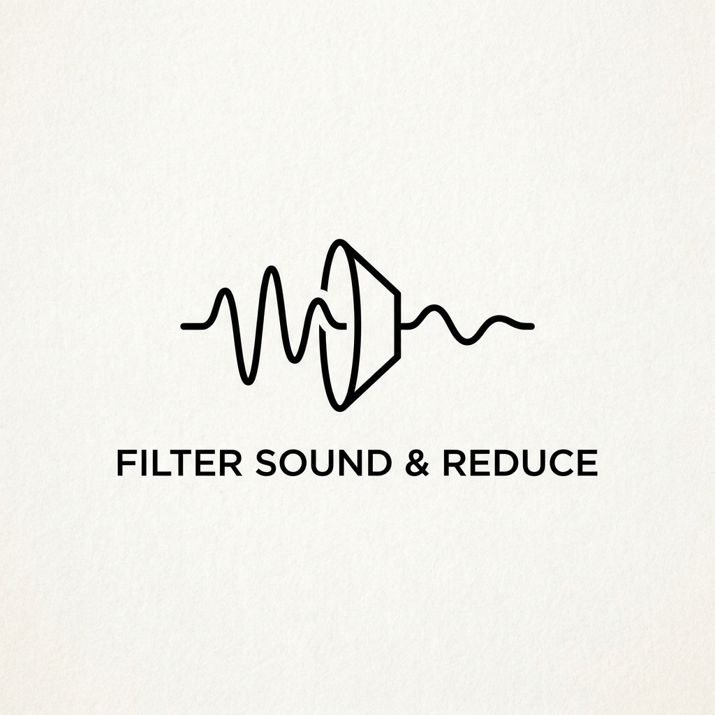 AI Design for okay the concept is good but not clear its filter sound and reduce make it more minimal and it has to be some content genrate a logo