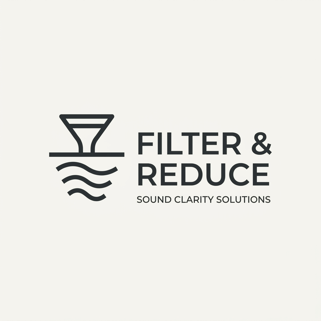 AI Design for okay the concept is good but not clear its filter sound and reduce make it more minimal and it has to be some content genrate a logo