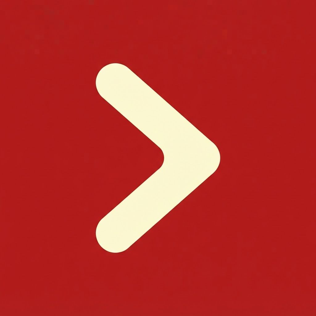 AI Design for Flat vector app icon, perfect square 1:1, centered composition. A single bold
cream-white chevron arrow pointing right, thick uniform stroke with fully
rounded caps and rounded joint, drawn like a minimal geometric logo mark.
Solid deep crimson red background (#B91C1C), no gradient, no texture, no shading.
The chevron fills about 55 percent of the frame with generous even margin on
all sides. Pure flat design, hard edges, two colors only, extremely high
contrast, symmetrical, favicon style, app icon style, SVG-like clean vector.
Negative prompt:
text, letters, words, typography, wordmark, tagline, mascot, character, gradient,
drop shadow, glow, bevel, 3d, glossy, reflection, photo, realistic, texture,
noise, grain, outline stroke, border frame, multiple objects, busy detail,
thin lines, small elements, watermark, signature