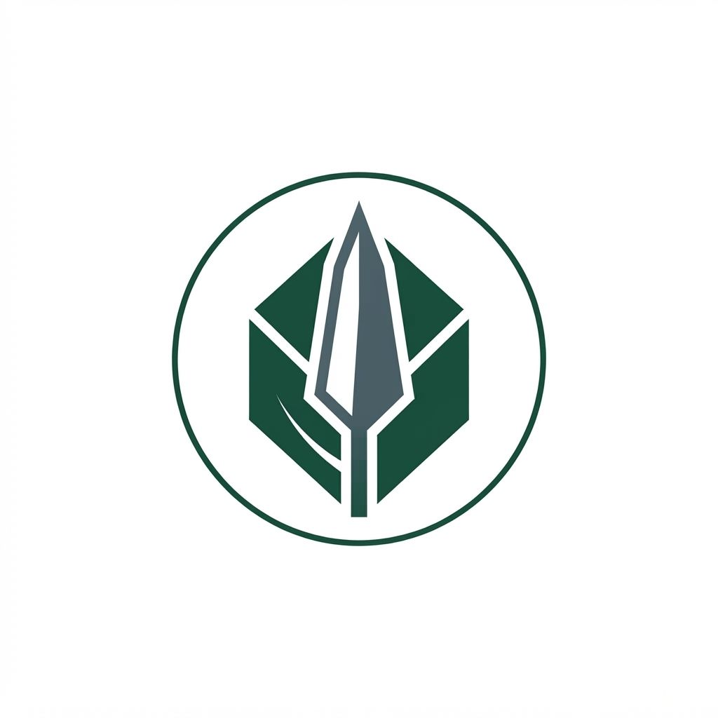 AI Design for A minimalist and modern vector logo for an eco-friendly landscaping and precision tool brand, featuring clean geometric leaf and blade motifs. Professional branding style, featuring an earthy color palette of deep forest green and warm slate grey on a solid clean white background, with balanced symmetry and sharp lines.
make a site icon