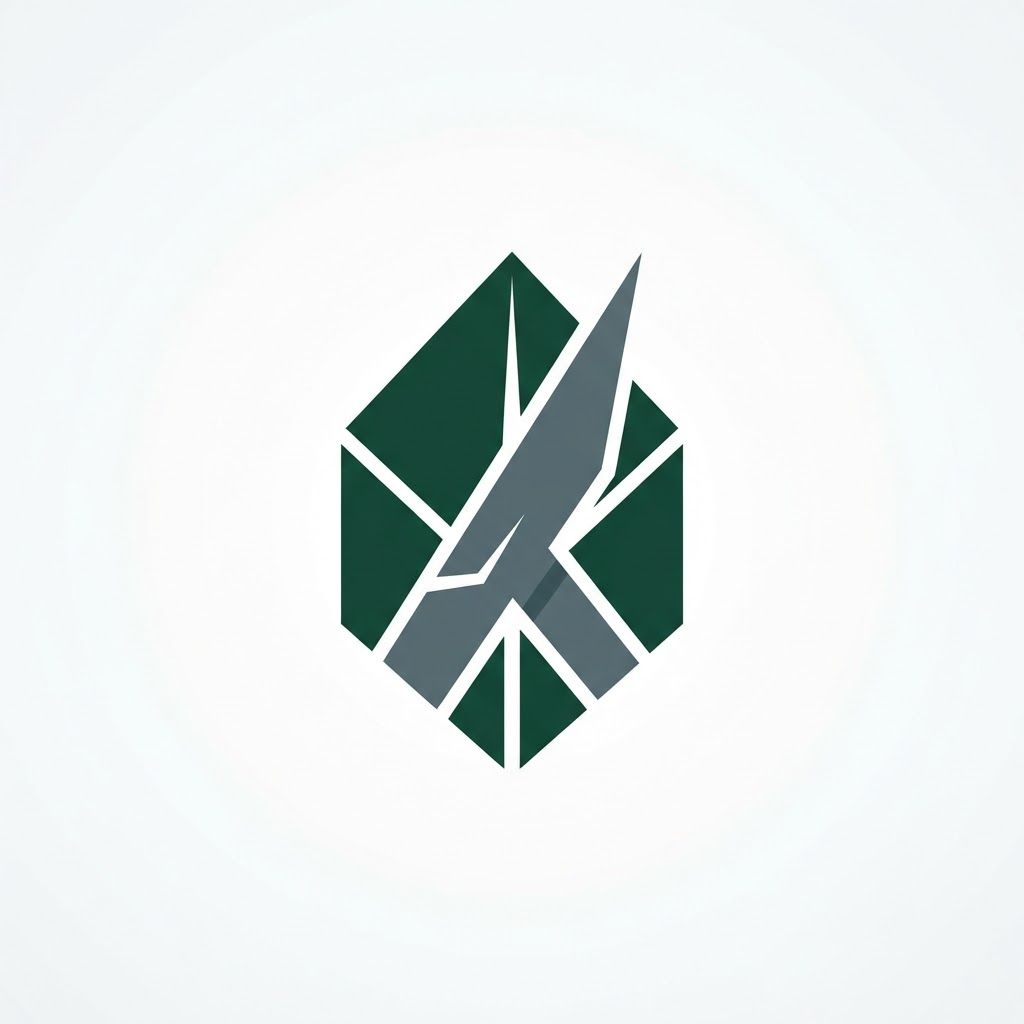 AI Design for A minimalist and modern vector logo for an eco-friendly landscaping and precision tool brand, featuring clean geometric leaf and blade motifs. Professional branding style, featuring an earthy color palette of deep forest green and warm slate grey on a solid clean white background, with balanced symmetry and sharp lines.
make a site icon
