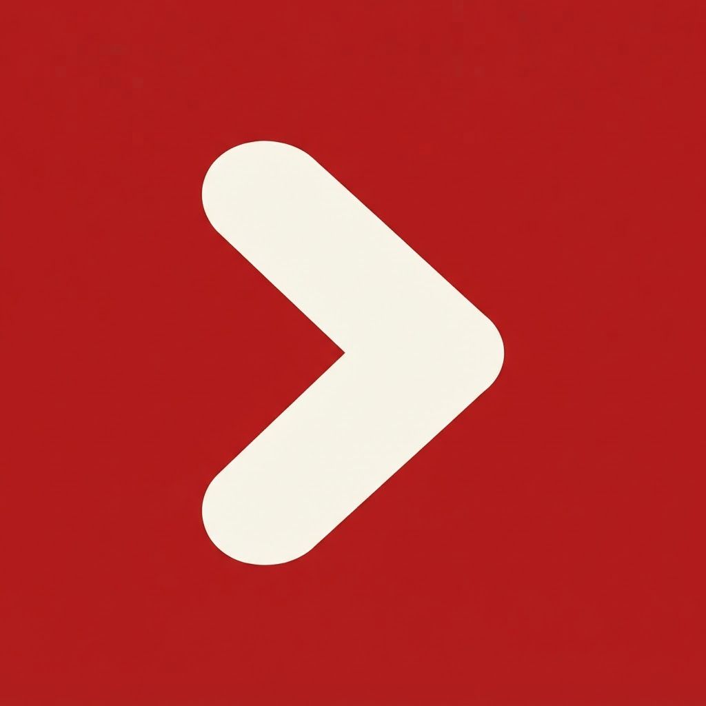 AI Design for Flat vector app icon, perfect square 1:1, centered composition. A single bold
cream-white chevron arrow pointing right, thick uniform stroke with fully
rounded caps and rounded joint, drawn like a minimal geometric logo mark.
Solid deep crimson red background (#B91C1C), no gradient, no texture, no shading.
The chevron fills about 55 percent of the frame with generous even margin on
all sides. Pure flat design, hard edges, two colors only, extremely high
contrast, symmetrical, favicon style, app icon style, SVG-like clean vector.
Negative prompt:
text, letters, words, typography, wordmark, tagline, mascot, character, gradient,
drop shadow, glow, bevel, 3d, glossy, reflection, photo, realistic, texture,
noise, grain, outline stroke, border frame, multiple objects, busy detail,
thin lines, small elements, watermark, signature