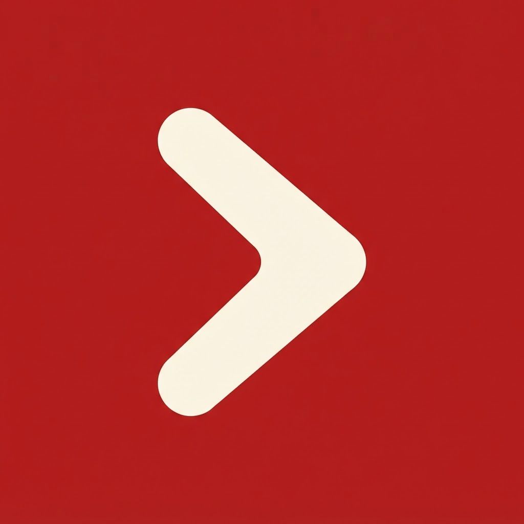 AI Design for Flat vector app icon, perfect square 1:1, centered composition. A single bold
cream-white chevron arrow pointing right, thick uniform stroke with fully
rounded caps and rounded joint, drawn like a minimal geometric logo mark.
Solid deep crimson red background (#B91C1C), no gradient, no texture, no shading.
The chevron fills about 55 percent of the frame with generous even margin on
all sides. Pure flat design, hard edges, two colors only, extremely high
contrast, symmetrical, favicon style, app icon style, SVG-like clean vector.
Negative prompt:
text, letters, words, typography, wordmark, tagline, mascot, character, gradient,
drop shadow, glow, bevel, 3d, glossy, reflection, photo, realistic, texture,
noise, grain, outline stroke, border frame, multiple objects, busy detail,
thin lines, small elements, watermark, signature