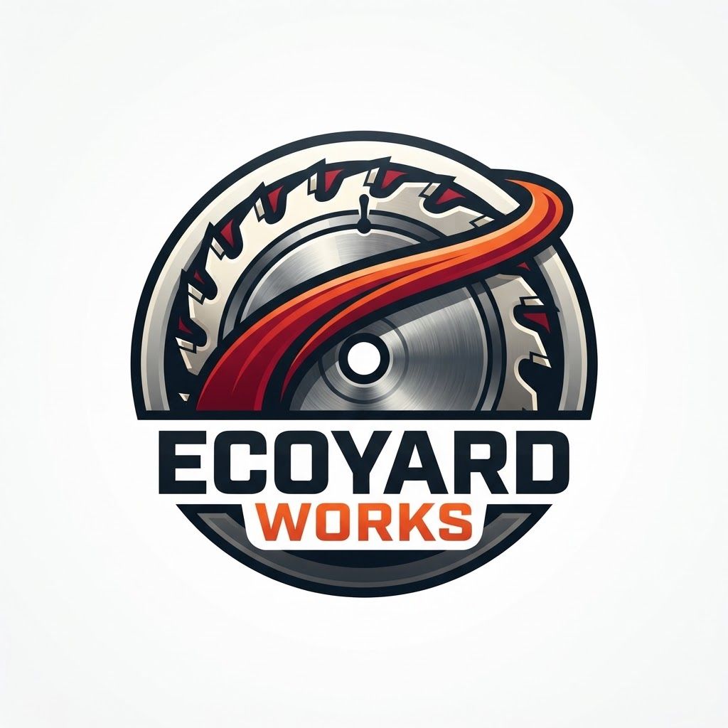 AI Design for Modern professional emblem logo, square 1:1, centered. A detailed circular
saw blade seen at a slight three-quarter angle, sharp pointed carbide teeth
around the rim, with a dynamic swoosh of motion sweeping across it like a
fast cutting arc. Layered construction: deep crimson red and bright orange
on the blade, brushed steel grey and gunmetal on the metal body, crisp
cream-white highlights on the cutting edges. Subtle depth and dimension,
clean shading, soft inner shadows, polished industrial finish. Bold confident
shapes, thick contours, strong silhouette. Contemporary vector logo
illustration, badge style, tool brand identity, premium hardware branding.
Plain white background. High detail, sharp, balanced composition.
EcoYard Works