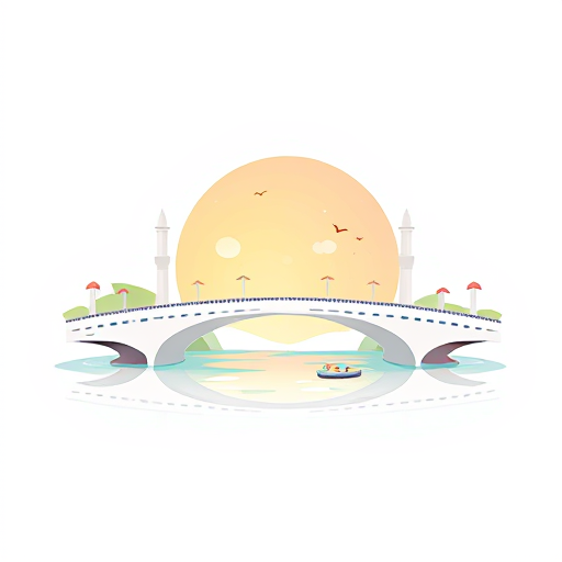AI Design for The White Bridge of Ahvaz in two dimensions, a childish fantasy
