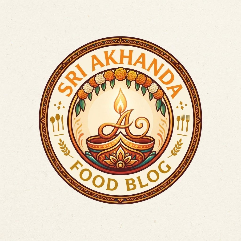 AI Design for create a logo for sri akhanda food blog