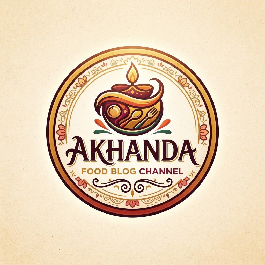 AI Design for create a logo for akhanda food blog channel