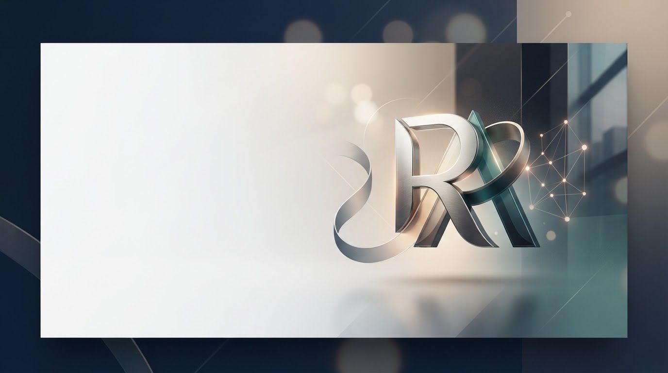 AI Design for Website hero image concept for Brand identity for my personal brand. Wide polished digital brand visual, clear focal identity element, cohesive colors and atmosphere, generous negative space for headline and CTA to be added later, no rendered UI text.