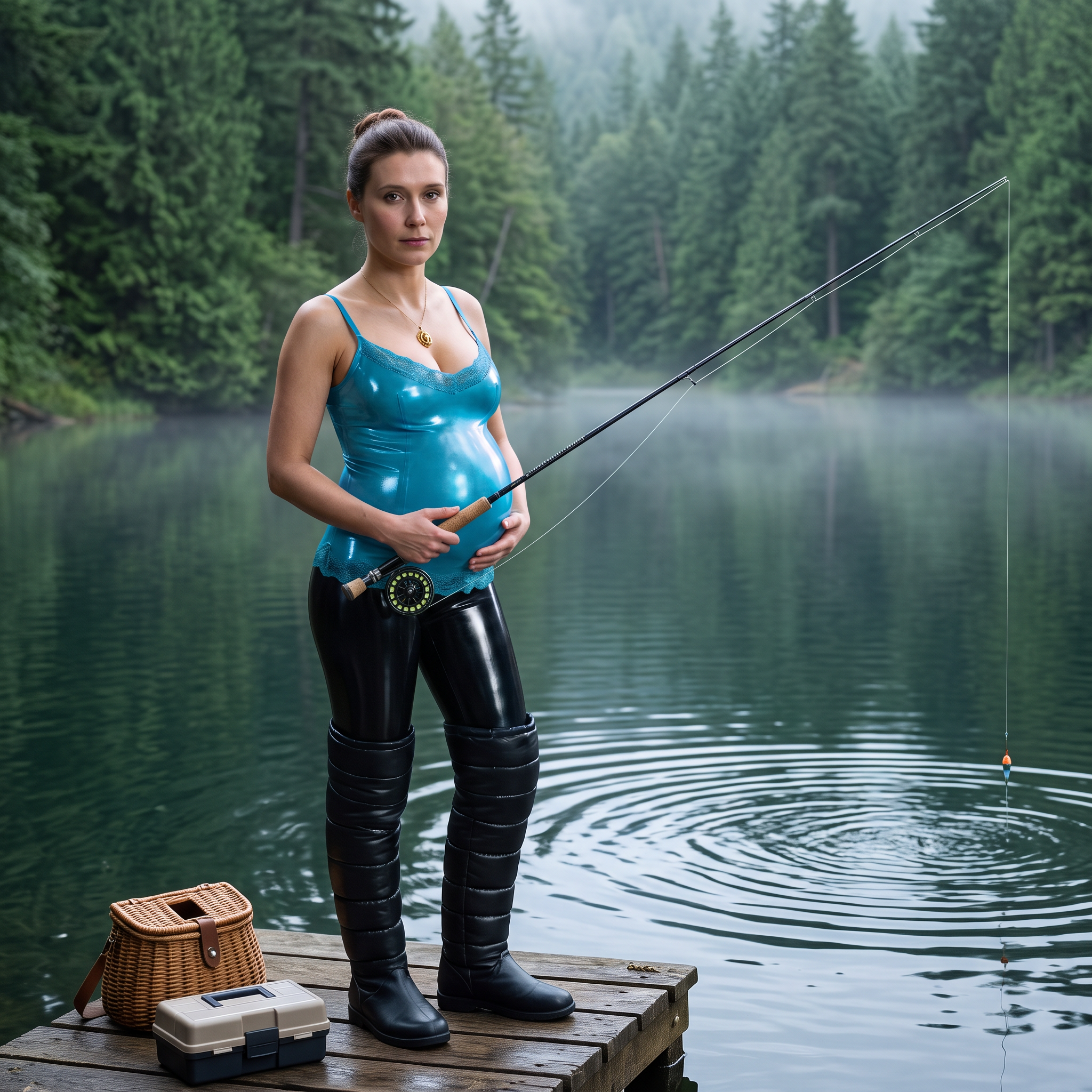 AI Design for this beautiful queen is fishing in this outfit alone
