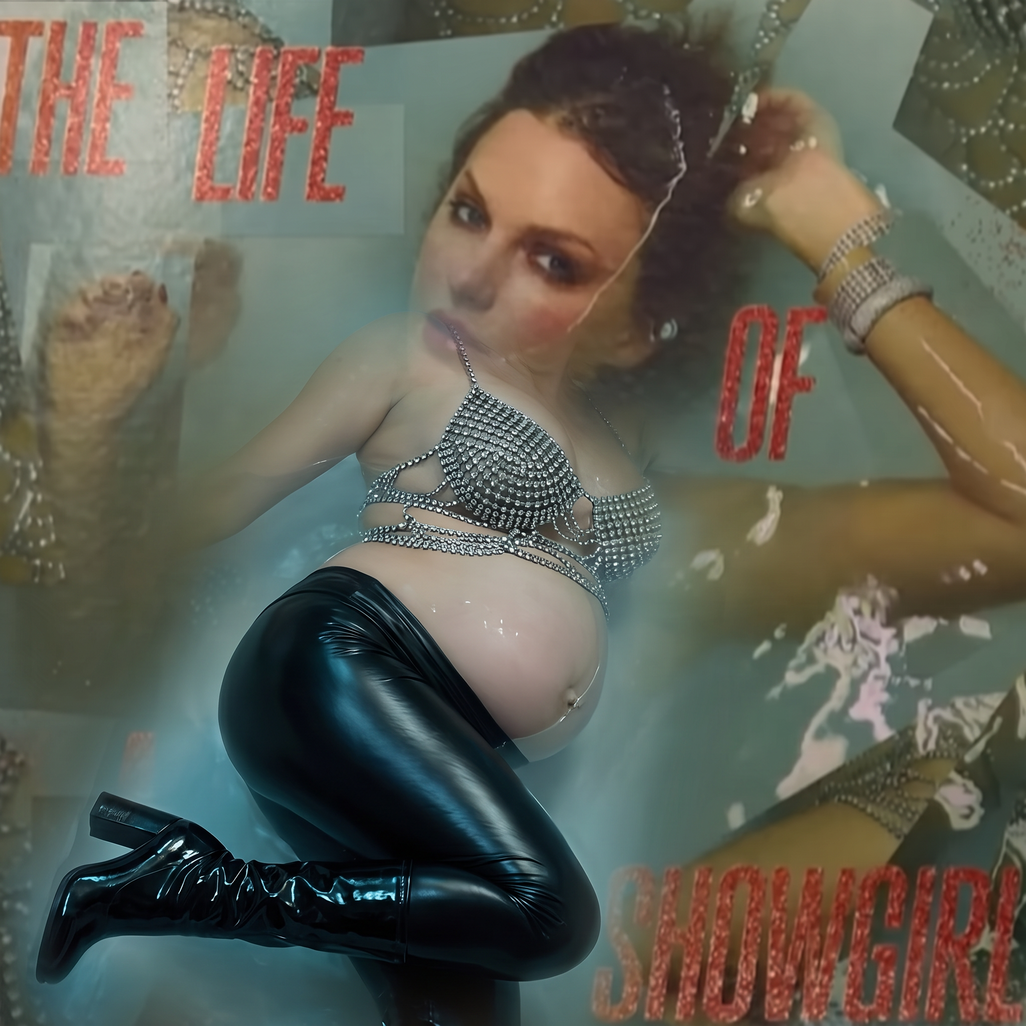 AI Design for she wears these leggings and boots and she is pregnant