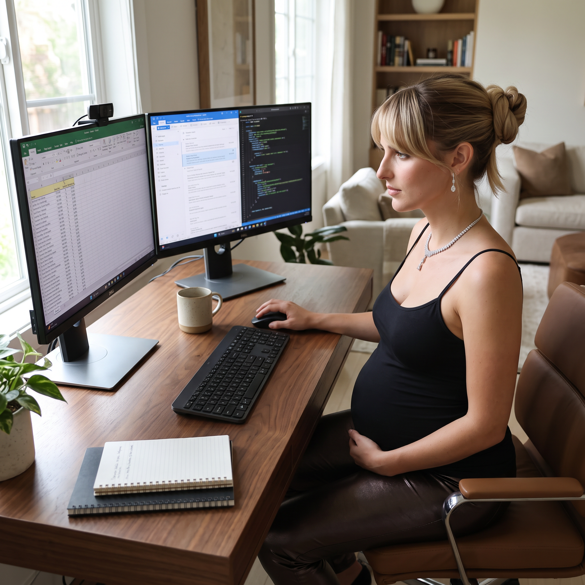 AI Design for she is working on a pc
