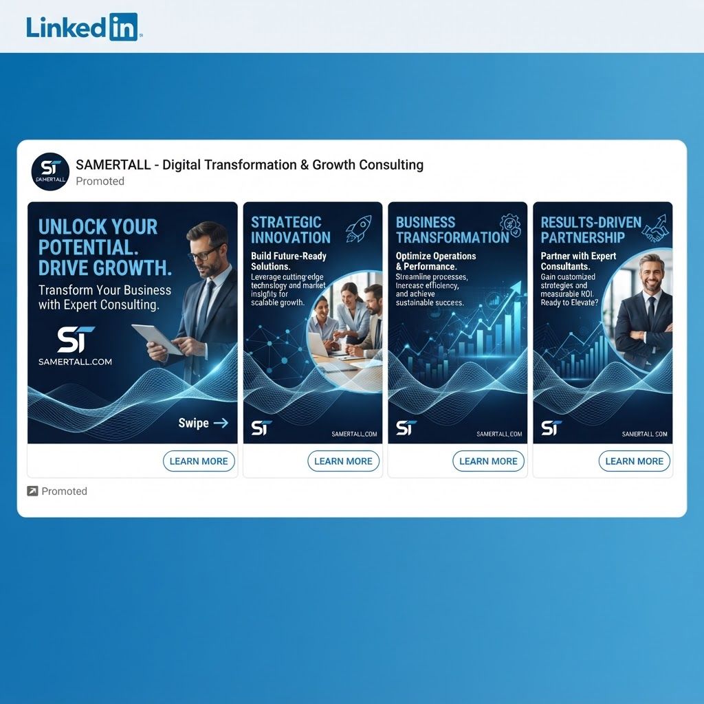 AI Design for generate linkedin ad for https://samertall.com/