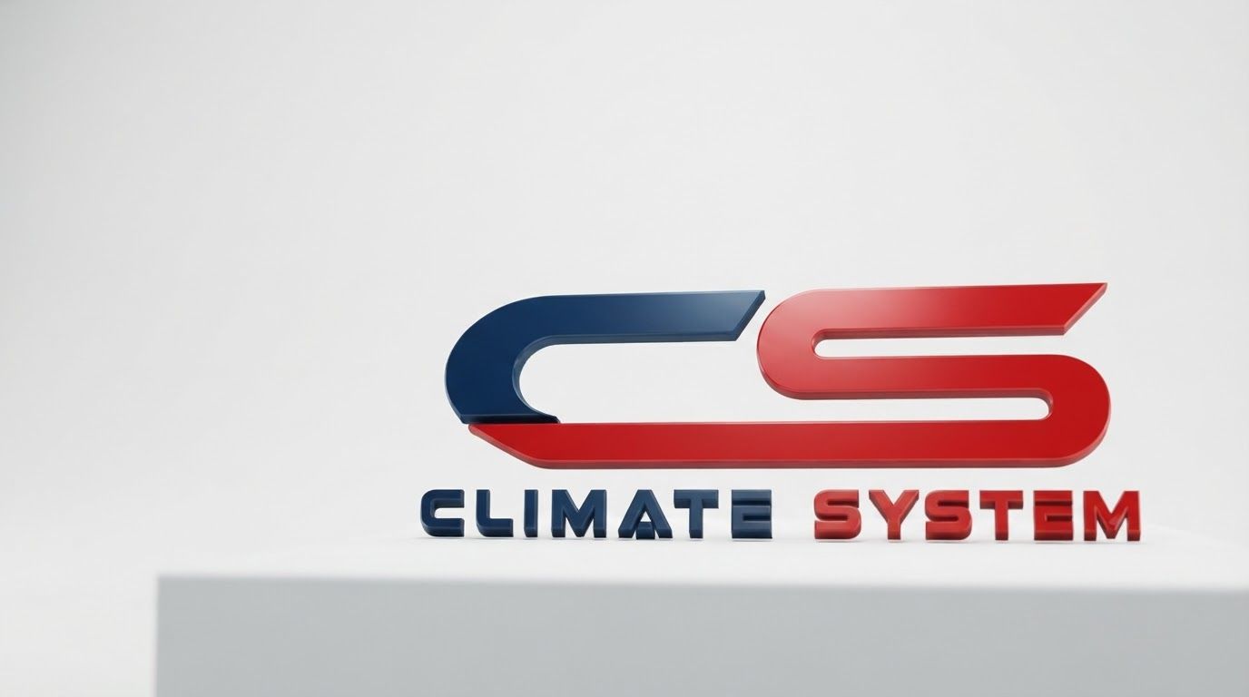Wide campaign hero photograph for CS Climate System Logo. A 3D rendered logo featuring the interlocking letters C in dark blue and S in bright red, with the text 'CLIMATE SYSTEM' underneath in matching colors, set against a plain white background with subtle drop shadows.

A 3D rendered logo featuring the interlocking letters C in dark blue and S in bright red, with the text 'CLIMATE SYSTEM' underneath in matching colors, set against a plain white background with subtle drop shadows. Premium advertising composition with the product as focal point, cinematic lighting, clean negative space on one side for copy to be added later, no rendered words or logos beyond the reference product.
