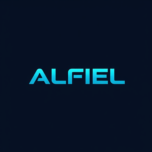 AI Design for The logo is just text that says "ALFIEL" with a modern font and includes CCTV elements.