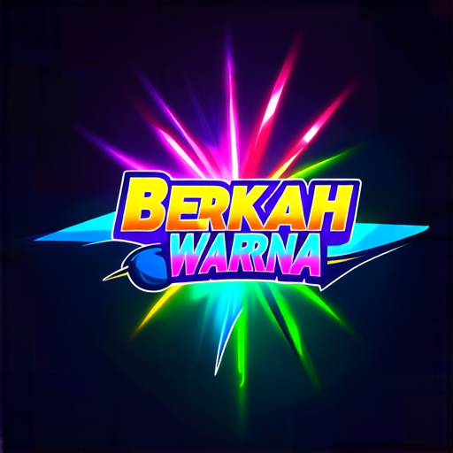 AI Design for A futuristic logo that highlights the phrase 'Berkah Warna' for a paint shop in Bandar Lampahan. Design with bright colors and light effects that create a shiny impression. Use dynamic and modern typography for the phrase 'Berkah Warna', while 'Bandar Lampahan' can be placed as a tagline with a smaller font."