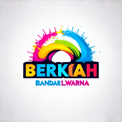 AI Design for A futuristic logo that highlights the phrase 'Berkah Warna' for a paint shop in Bandar Lampahan. Design with bright colors and light effects that create a shiny impression. Use dynamic and modern typography for the phrase 'Berkah Warna', while 'Bandar Lampahan' can be placed as a tagline with a smaller font."