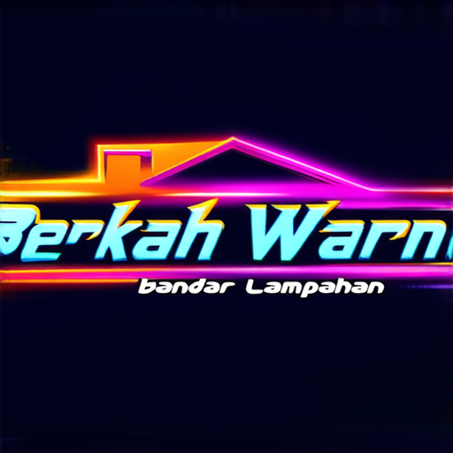 AI Design for A futuristic logo that highlights the phrase 'Berkah Warna' for a paint shop in Bandar Lampahan. Design with bright colors and light effects that create a shiny impression. Use dynamic and modern typography for the phrase 'Berkah Warna', while 'Bandar Lampahan' can be placed as a tagline with a smaller font."