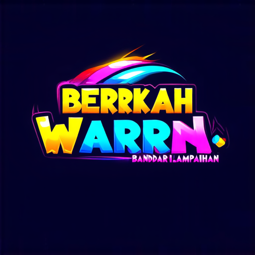 AI Design for A futuristic logo that highlights the phrase 'Berkah Warna' for a paint shop in Bandar Lampahan. Design with bright colors and light effects that create a shiny impression. Use dynamic and modern typography for the phrase 'Berkah Warna', while 'Bandar Lampahan' can be placed as a tagline with a smaller font."