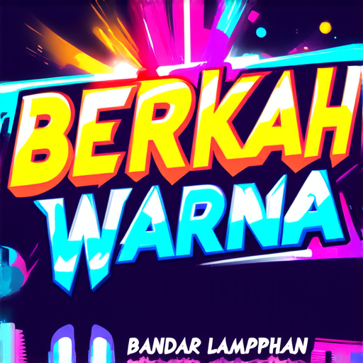 AI Design for A futuristic logo that highlights the phrase 'Berkah Warna' for a paint shop in Bandar Lampahan. Design with bright colors and light effects that create a shiny impression. Use dynamic and modern typography for the phrase 'Berkah Warna', while 'Bandar Lampahan' can be placed as a tagline with a smaller font."
