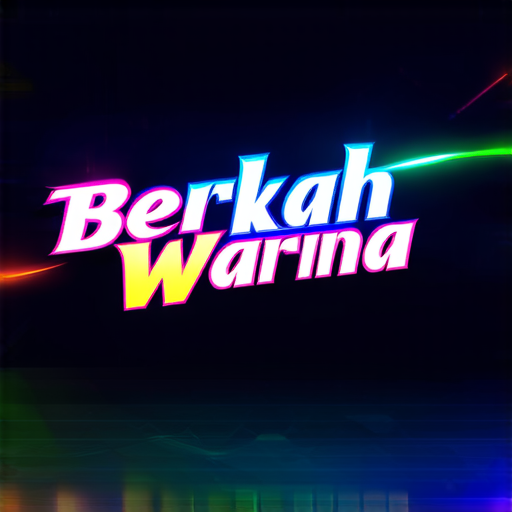 AI Design for A futuristic logo that highlights the phrase 'Berkah Warna' for a paint shop in Bandar Lampahan. Design with bright colors and light effects that create a shiny impression. Use dynamic and modern typography for the phrase 'Berkah Warna', while 'Bandar Lampahan' can be placed as a tagline with a smaller font."