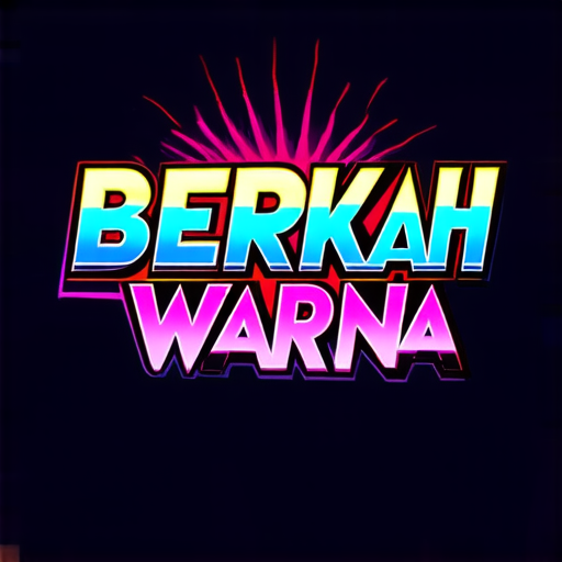 AI Design for A futuristic logo that highlights the phrase 'Berkah Warna' for a paint shop in Bandar Lampahan. Design with bright colors and light effects that create a shiny impression. Use dynamic and modern typography for the phrase 'Berkah Warna', while 'Bandar Lampahan' can be placed as a tagline with a smaller font."