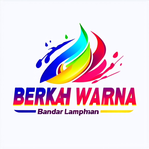 AI Design for A futuristic logo that highlights the phrase 'Berkah Warna' for a paint shop in Bandar Lampahan. Design with bright colors and light effects that create a shiny impression. Use dynamic and modern typography for the phrase 'Berkah Warna', while 'Bandar Lampahan' can be placed as a tagline with a smaller font."