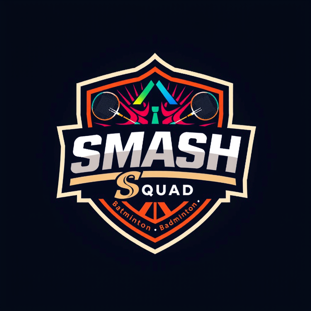 AI Design for smash squad badminton logo background