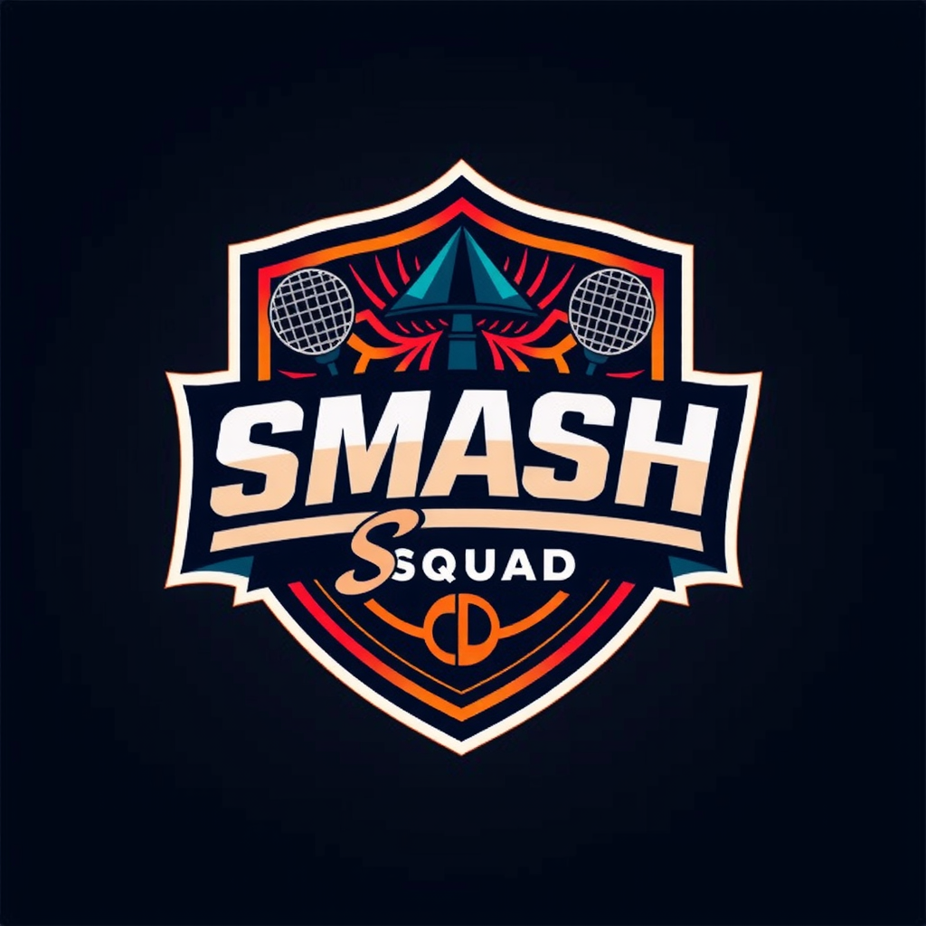 AI Design for smash squad badminton logo background