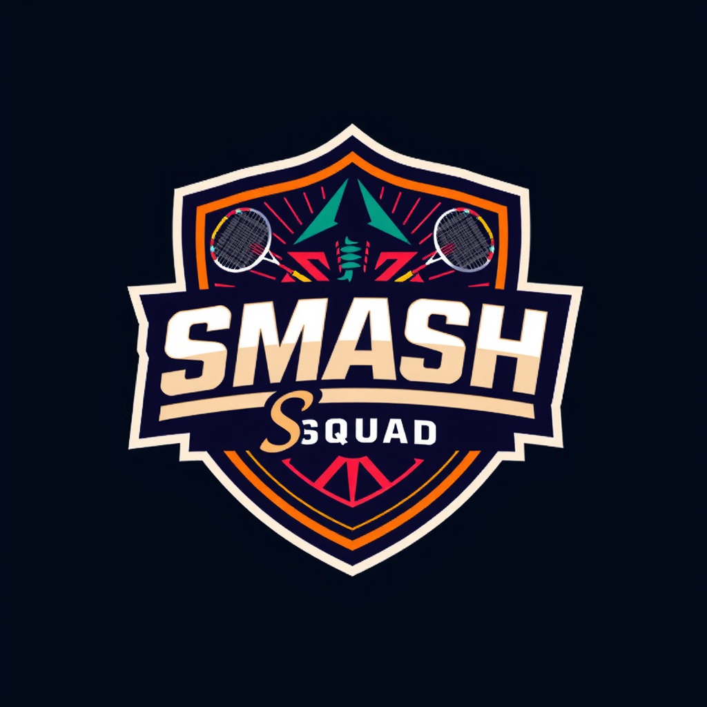 AI Design for smash squad badminton logo background