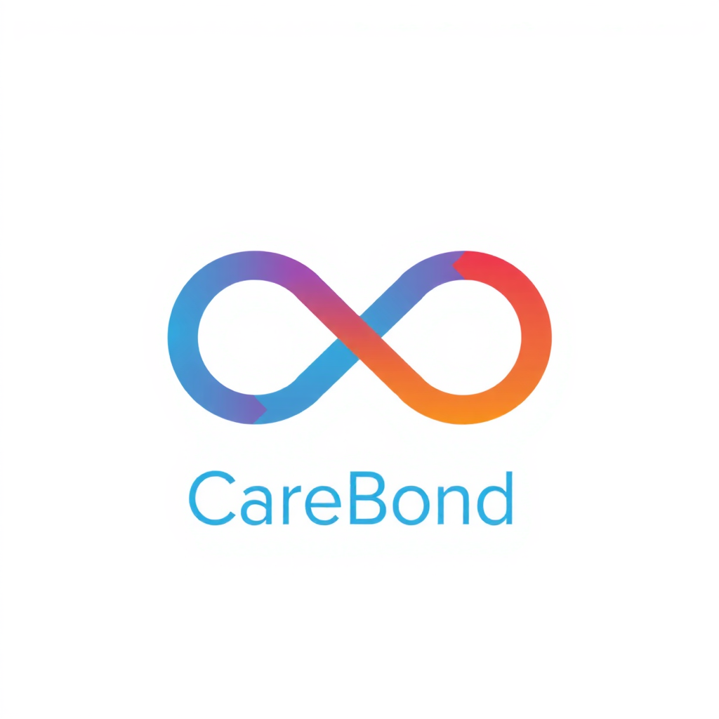 AI Design for A Linked Infinity SymbolSuggests unbreakable trust and continuous care.The loops can represent patients and providers, connected through CareBond. The company Name is CareBond and the line is Where Health Meets Trust