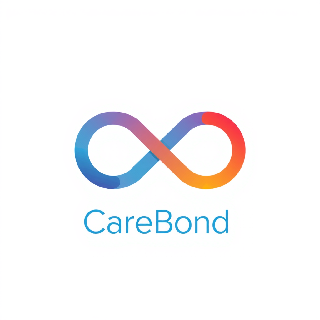 AI Design for A Linked Infinity SymbolSuggests unbreakable trust and continuous care.The loops can represent patients and providers, connected through CareBond. The company Name is CareBond and the line is Where Health Meets Trust
